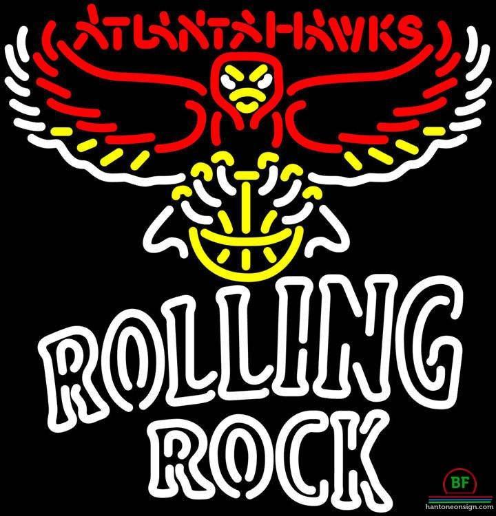 Custom Rolling Rock Atlanta Hawks Neon Sign NBA Teams Neon Light