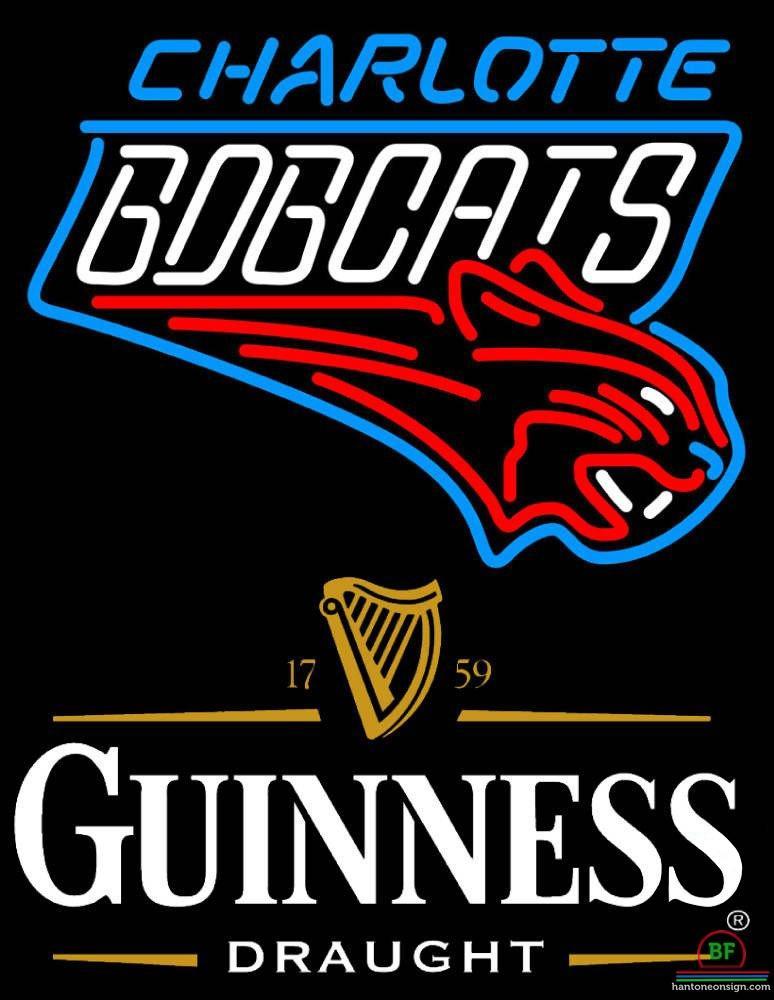 Custom Guinness Draught Charlotte Bobcats Neon Sign NBA Teams Neon Light