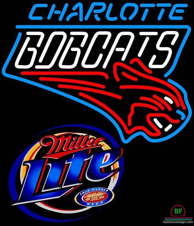 Custom Miller Lite Charlotte Bobcats Neon Sign NBA Teams Neon Light