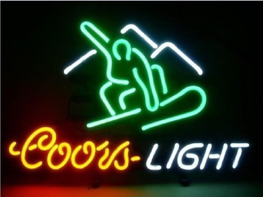 Custom Coors Light Skiing Neon Sign