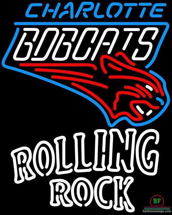 Custom Rolling Rock Charlotte Bobcats Neon Sign NBA Teams Neon Light