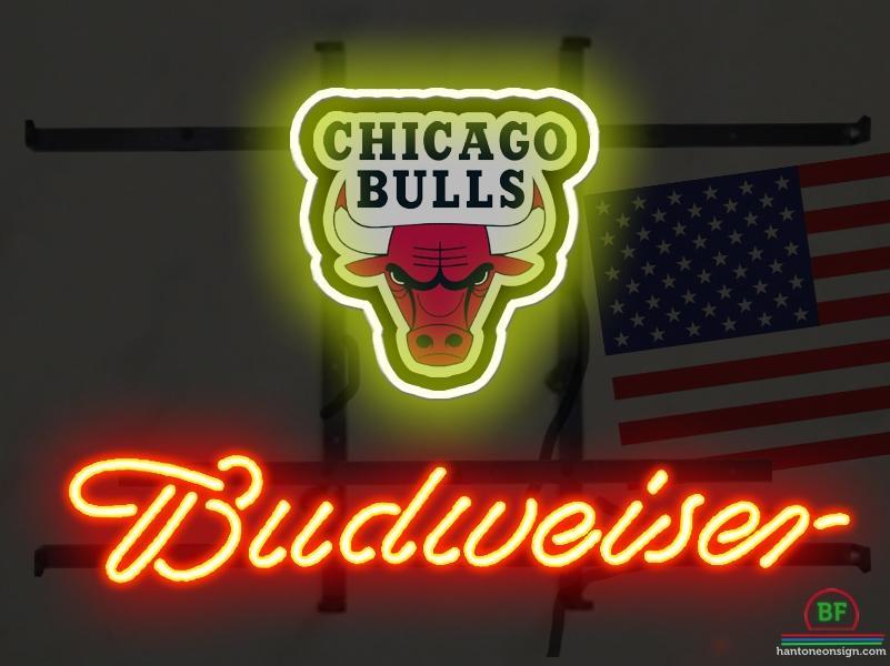 Custom Budweiser Chicago Bulls Neon Sign NBA Teams Neon Light