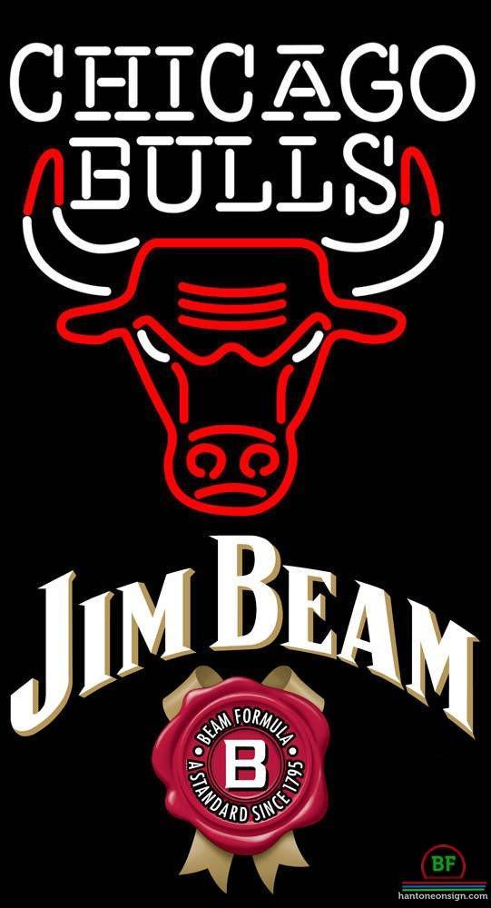 Custom Jim Beam Chicago Bulls Neon Sign NBA Teams Neon Light