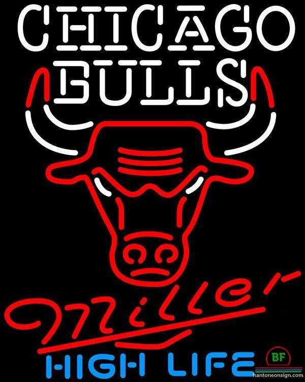 Custom Miller High Life Chicago Bulls Neon Sign NBA Teams Neon Light
