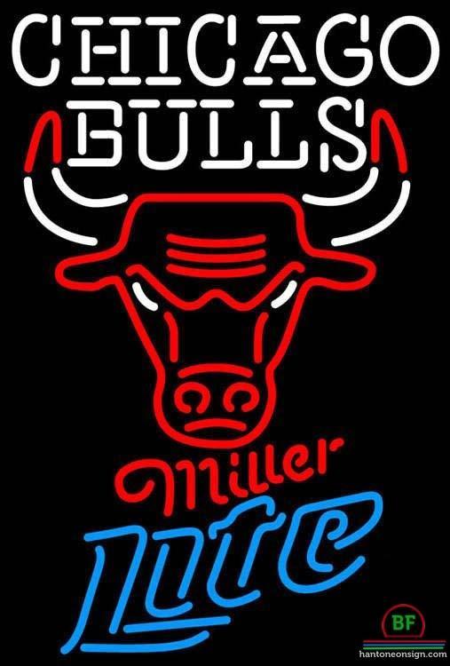 Custom Miller Lite Chicago Bulls Neon Sign NBA Teams Neon Light