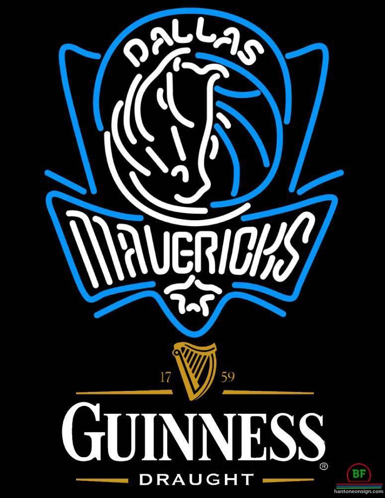 Custom Guinness Draught Dallas Mavericks Neon Sign NBA Teams Neon Light