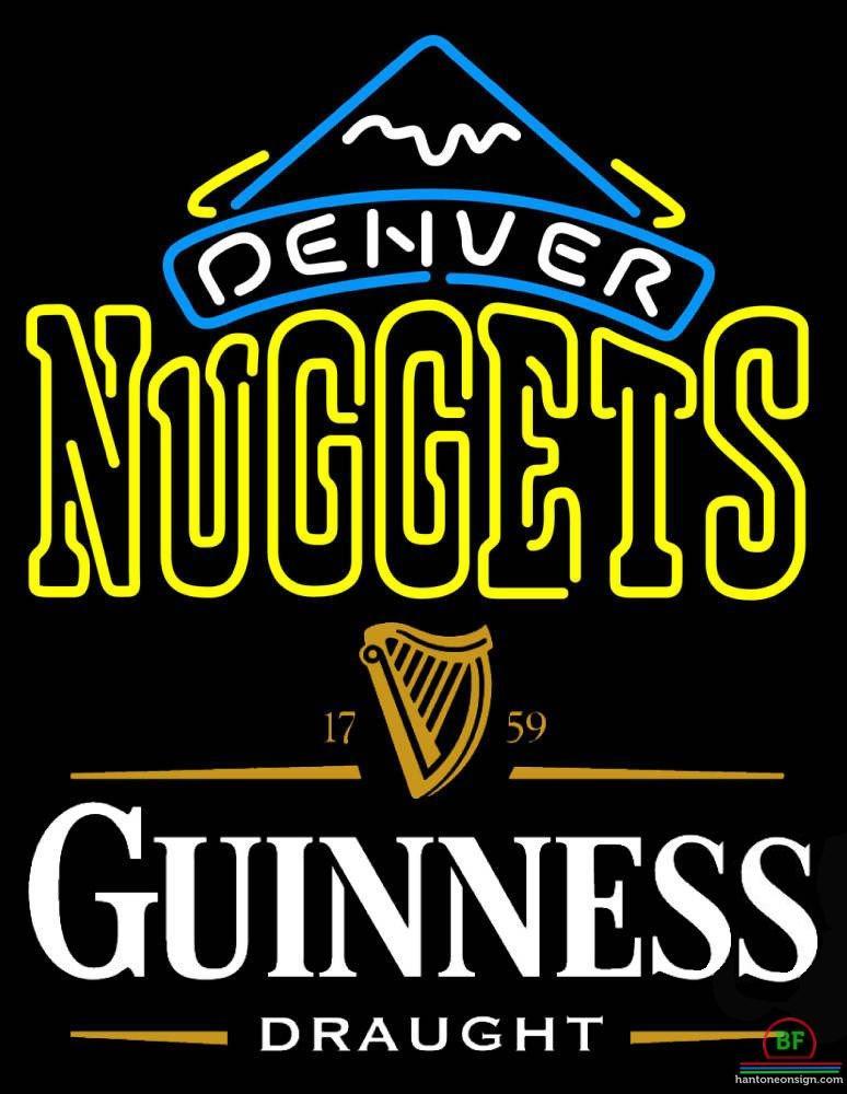 Custom Guinness Draught Denver Nuggets Neon Sign NBA Teams Neon Light