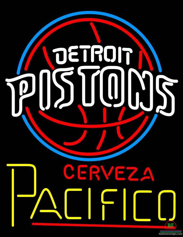Custom Cerveza Pacifico Detroit Pistons Neon Sign NBA Teams Neon Light