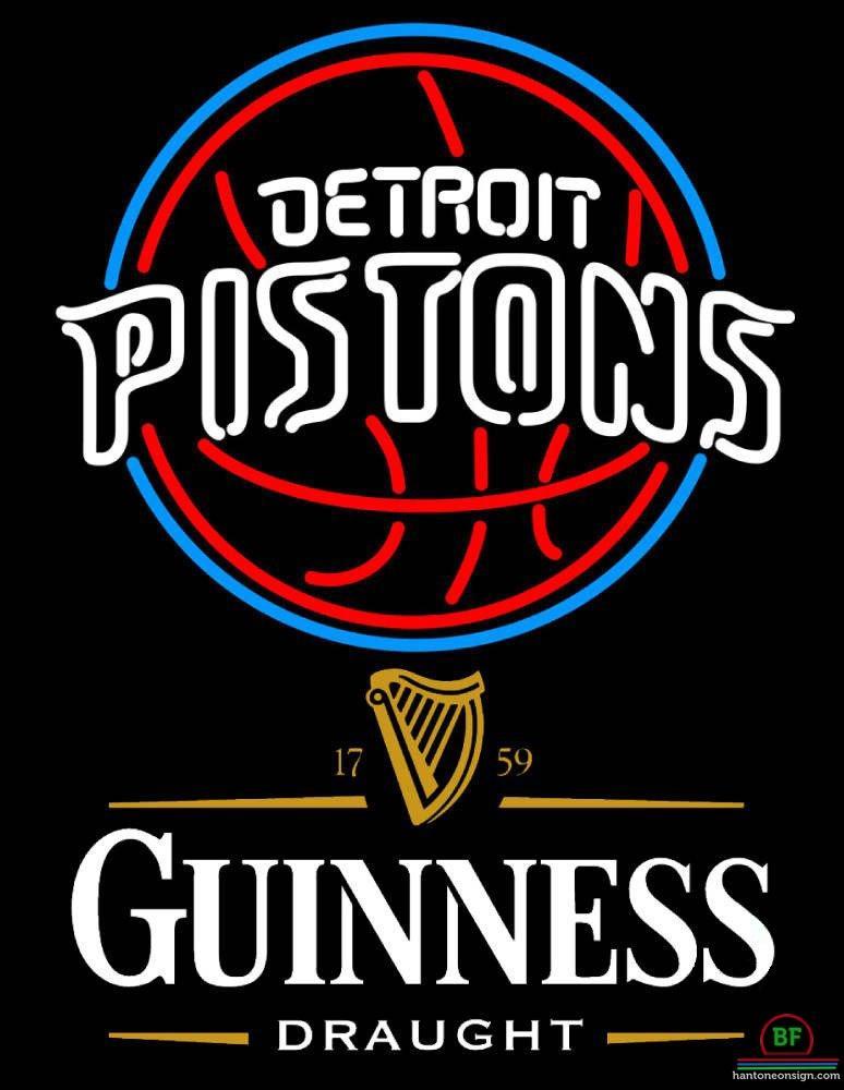Custom Guinness Draught Detroit Pistons Neon Sign NBA Teams Neon Light