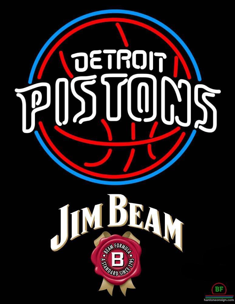 Custom Jim Beam Detroit Pistons Neon Sign NBA Teams Neon Light