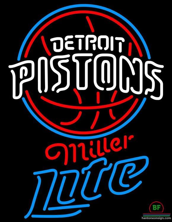 Custom Miller Lite Detroit Pistons Neon Sign NBA Teams Neon Light