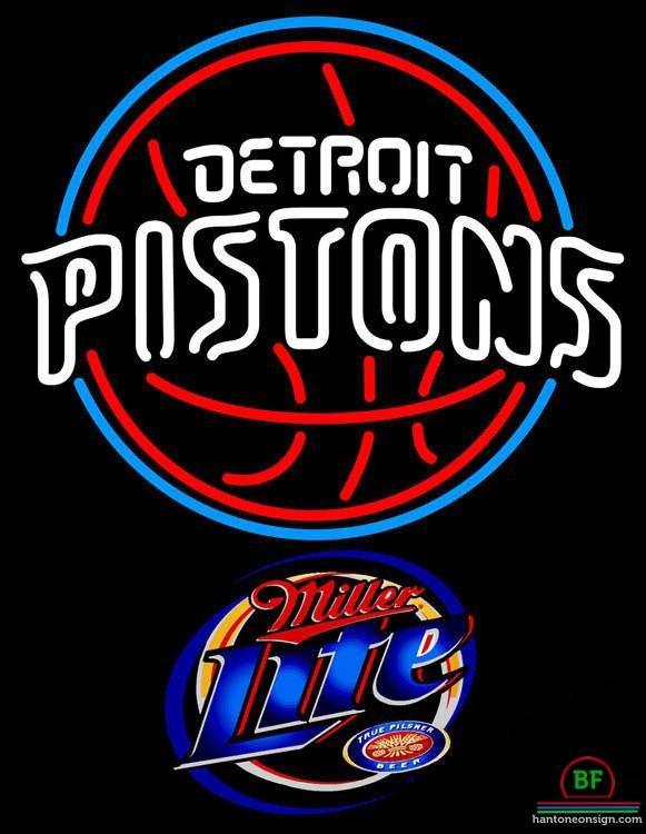 Custom Miller Lite Detroit Pistons Neon Sign NBA Teams Neon Light