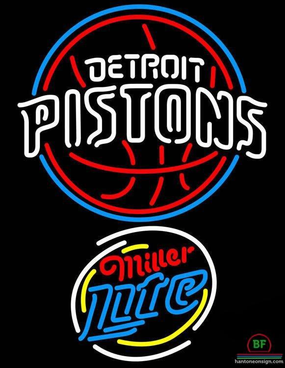 Custom Miller Lite Detroit Pistons Neon Sign NBA Teams Neon Light