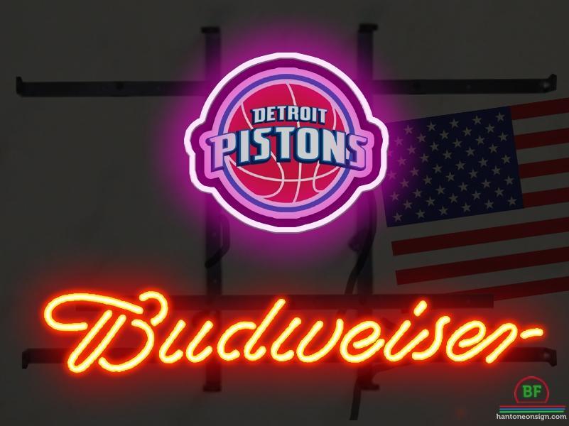Custom Budweiser Detroit Pistons Neon Sign NBA Teams Neon Light
