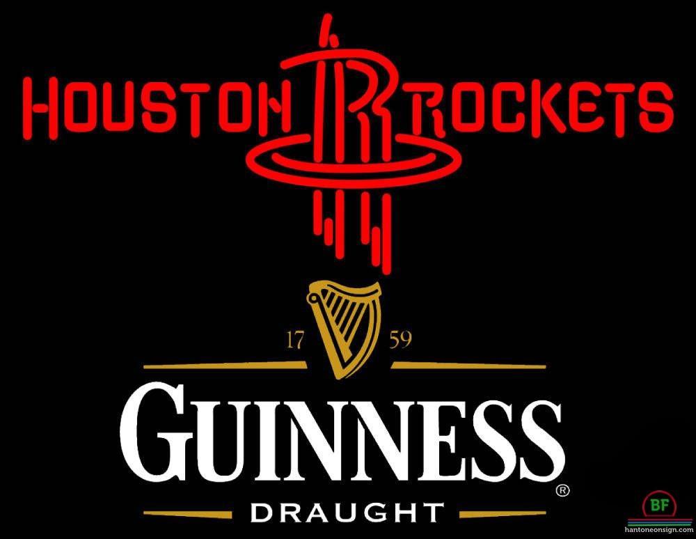 Custom Guinness Draught Houston Rockets Neon Sign NBA Teams Neon Light