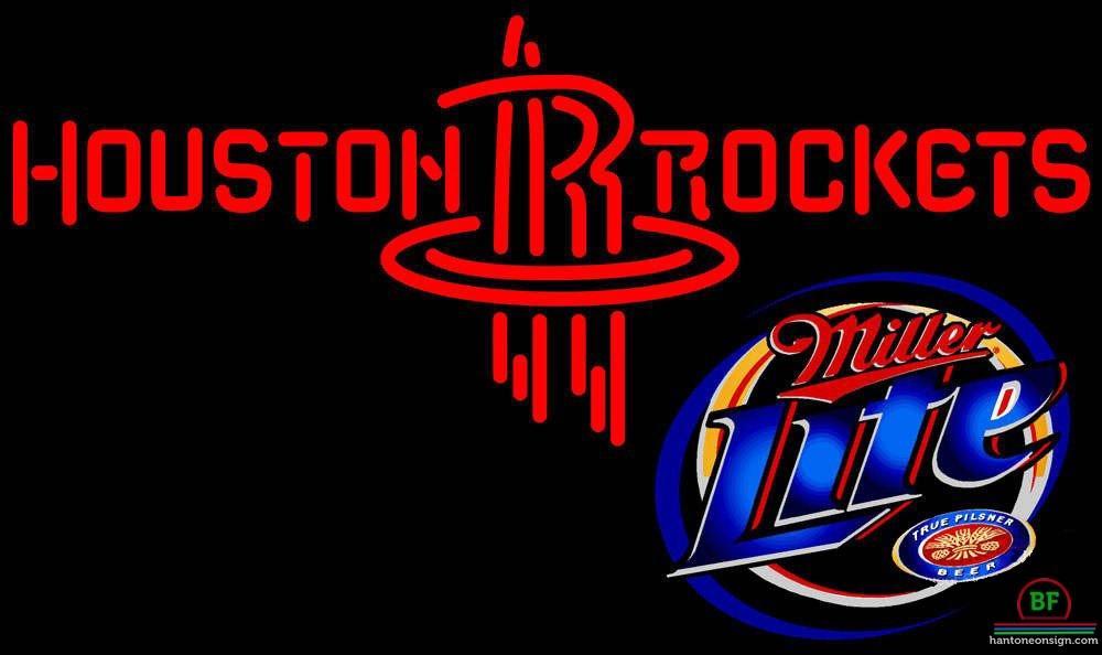 Custom Miller Lite Houston Rockets Neon Sign NBA Teams Neon Light
