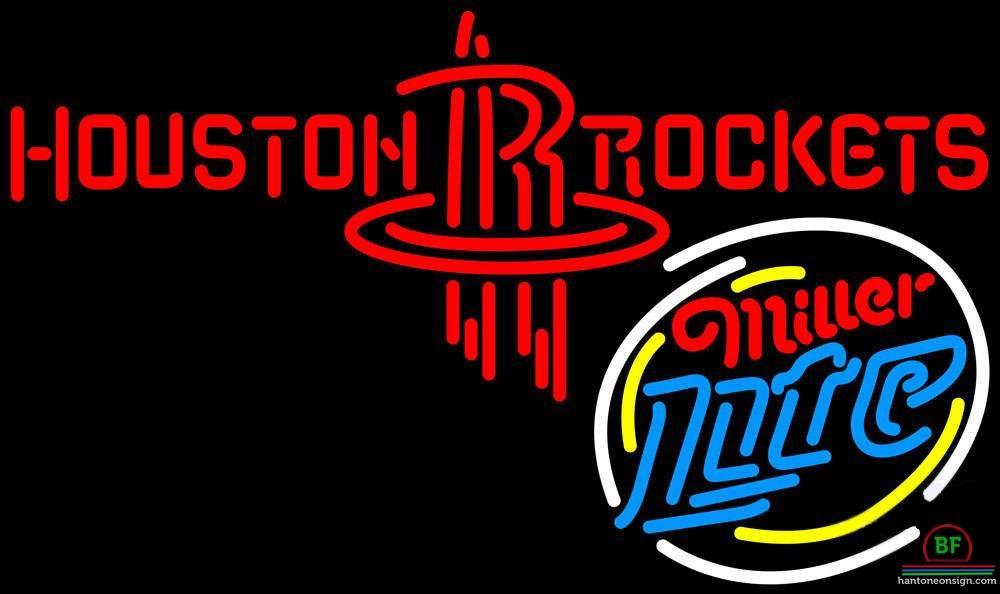 Custom Miller Lite Houston Rockets Neon Sign NBA Teams Neon Light