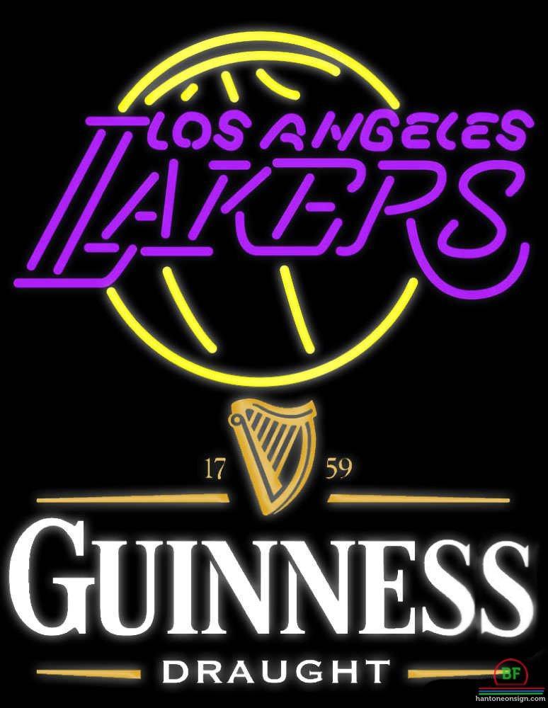Custom Guinness Draught Los Angeles Lakers Neon Sign NBA Teams Neon Light