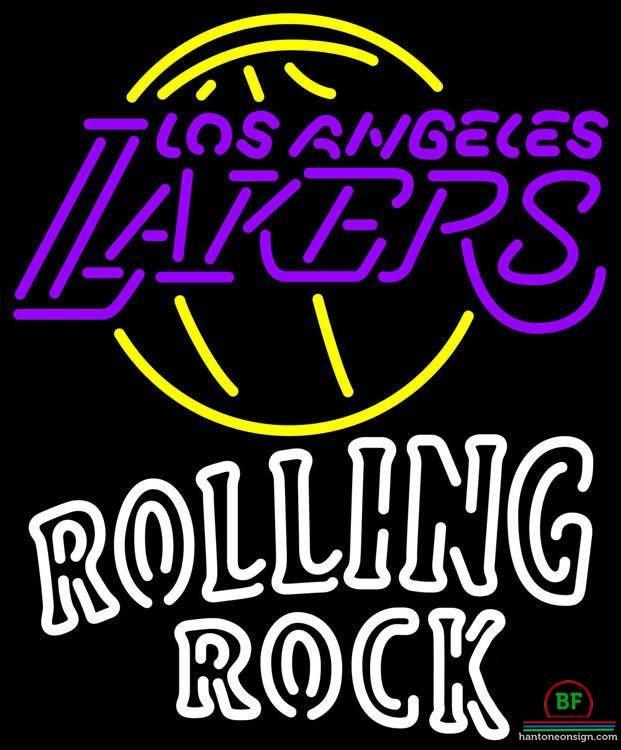 Custom Rolling Rock Los Angeles Lakers Neon Sign NBA Teams Neon Light