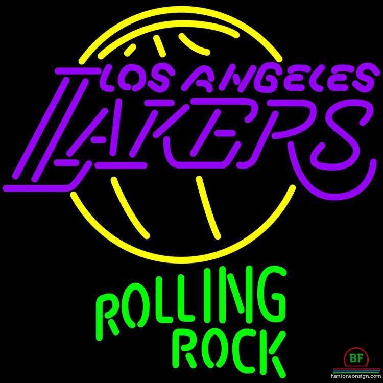 Custom Rolling Rock Los Angeles Lakers Neon Sign NBA Teams Neon Light
