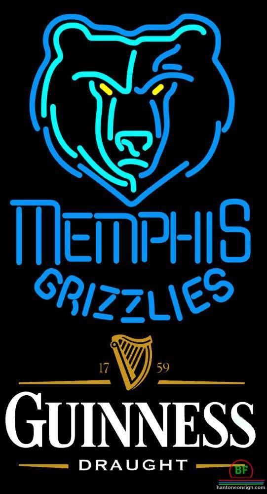 Custom Guinness Draught Memphis Grizzlies Neon Sign NBA Teams Neon Light