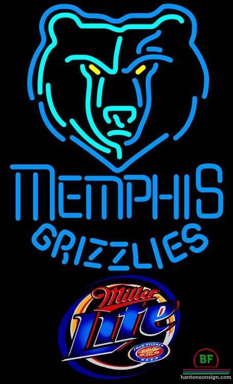 Custom Miller Lite Memphis Grizzlies Neon Sign NBA Teams Neon Light