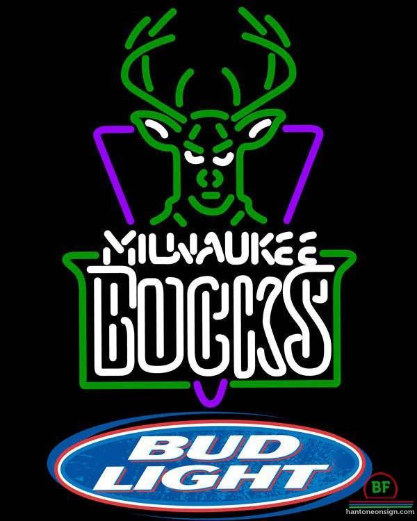 Custom Bud Light Milwaukee Bucks Neon Sign NBA Teams Neon Light