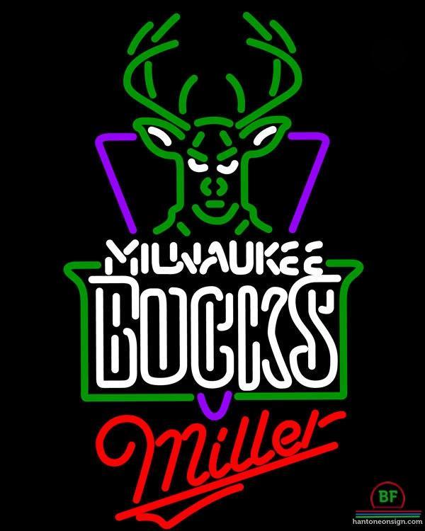 Custom Miller Milwaukee Bucks Neon Sign NBA Teams Neon Light