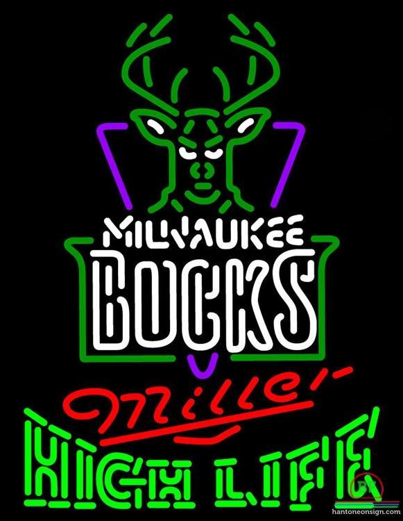 Custom Miller High Life Milwaukee Bucks Neon Sign NBA Teams Neon Light