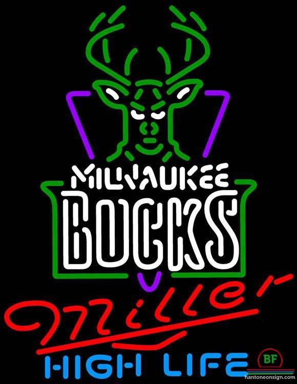 Custom Miller High Life Milwaukee Bucks Neon Sign NBA Teams Neon Light