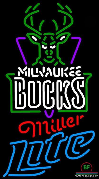 Custom Miller Lite Milwaukee Bucks Neon Sign NBA Teams Neon Light