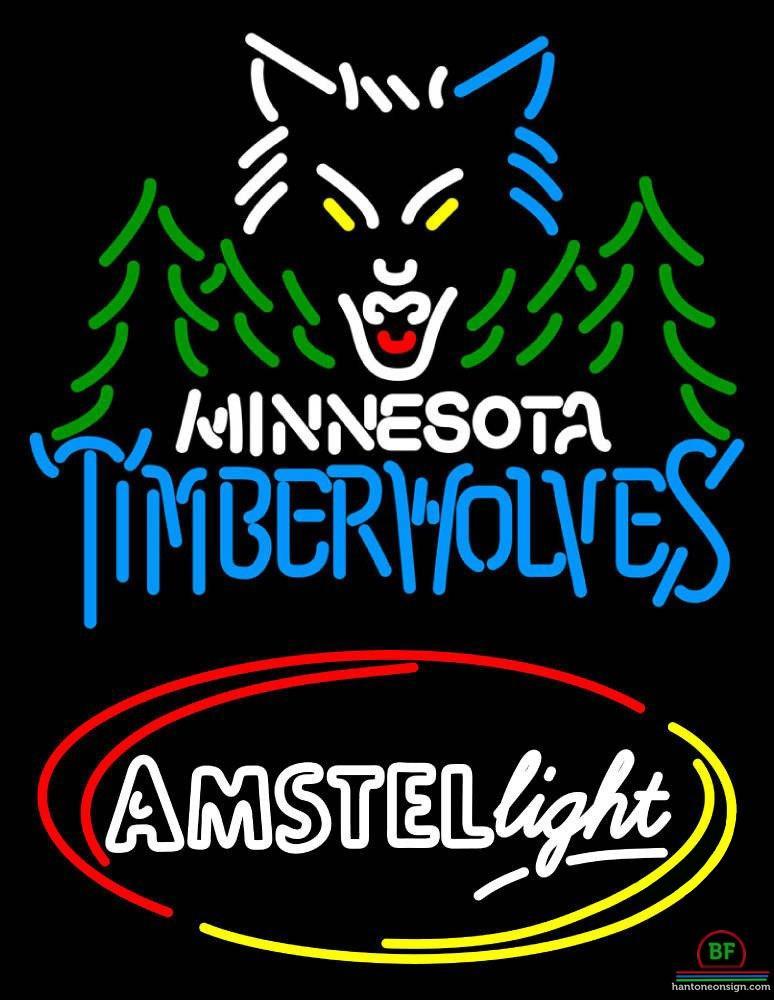Custom Amstel Light Minnesota Timber Neon Sign NBA Teams Neon Light