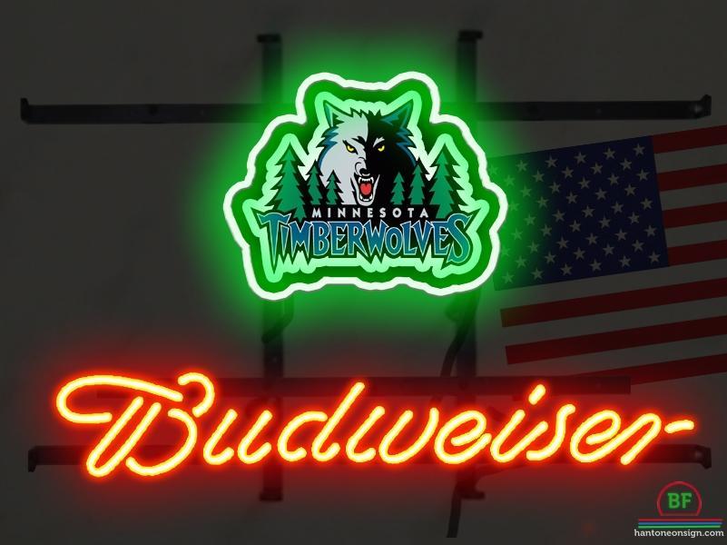 Custom Budweiser Minnesota Timber Neon Sign NBA Teams Neon Light