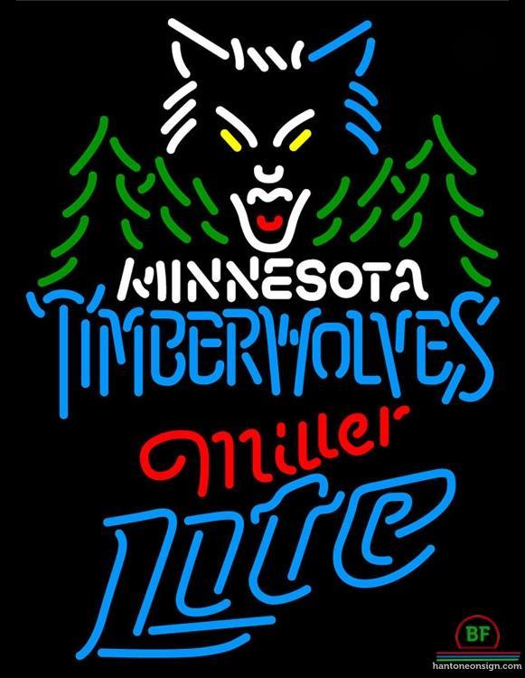 Custom Miller Lite Minnesota Timber Neon Sign NBA Teams Neon Light