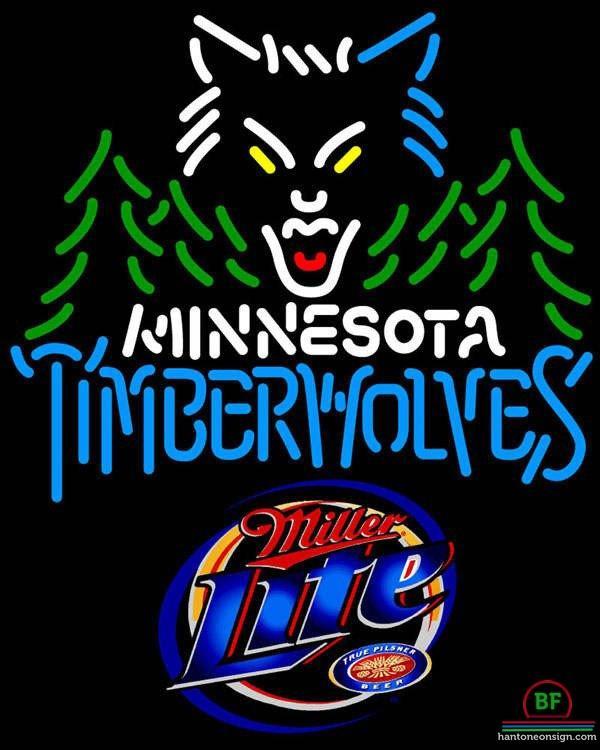 Custom Miller Lite Minnesota Timber Neon Sign NBA Teams Neon Light