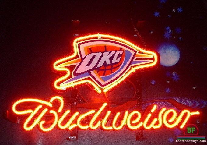 Custom Budweiser Oklahoma City Thunder Neon Sign NBA Teams Neon Light