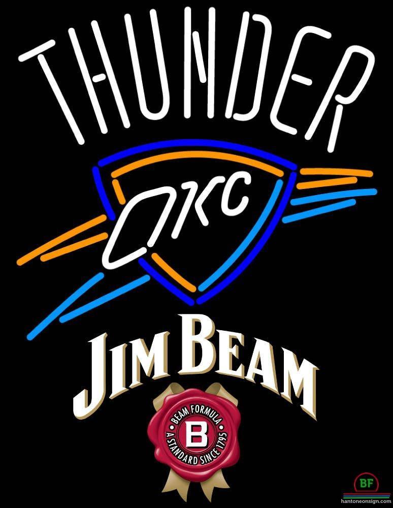 Custom Jim Beam Oklahoma City Thunder Neon Sign NBA Teams Neon Light