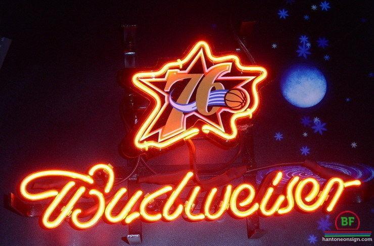 Custom Budweiser Philadelphia 76ers Neon Sign NBA Teams Neon Light