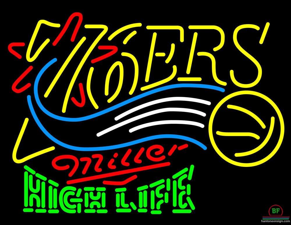 Custom Miller High Life Philadelphia 76ers Neon Sign NBA Teams Neon Light