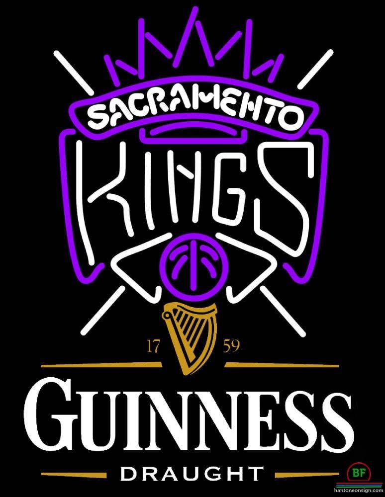 Custom Guinness Draught Sacramento Kings Neon Sign NBA Teams Neon Light
