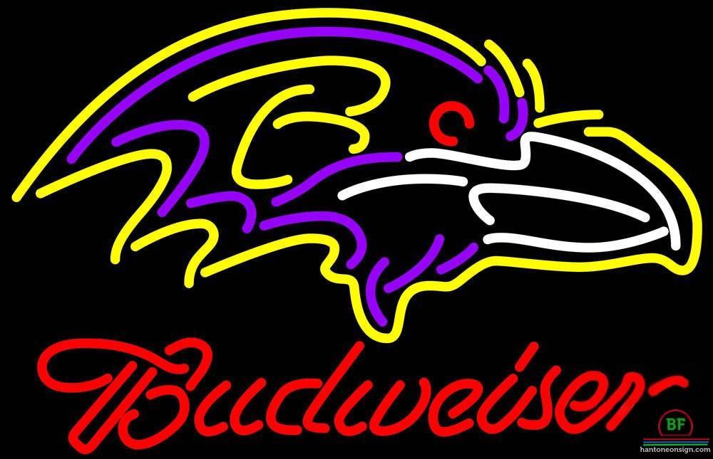 Custom Budweiser Baltimore Ravens Neon Sign NFL Teams Neon Light