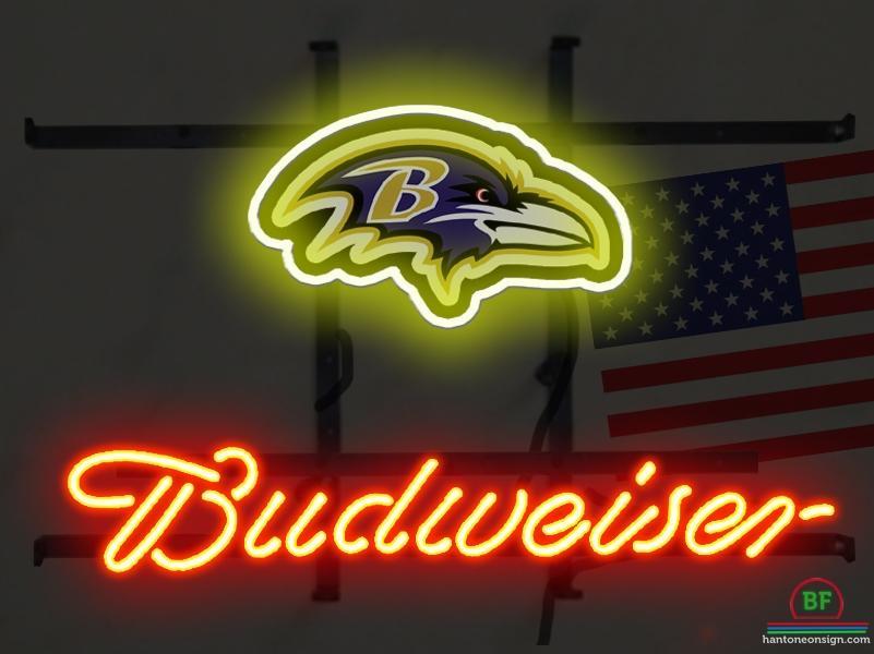 Custom Budweiser Baltimore Ravens Neon Sign NFL Teams Neon Light