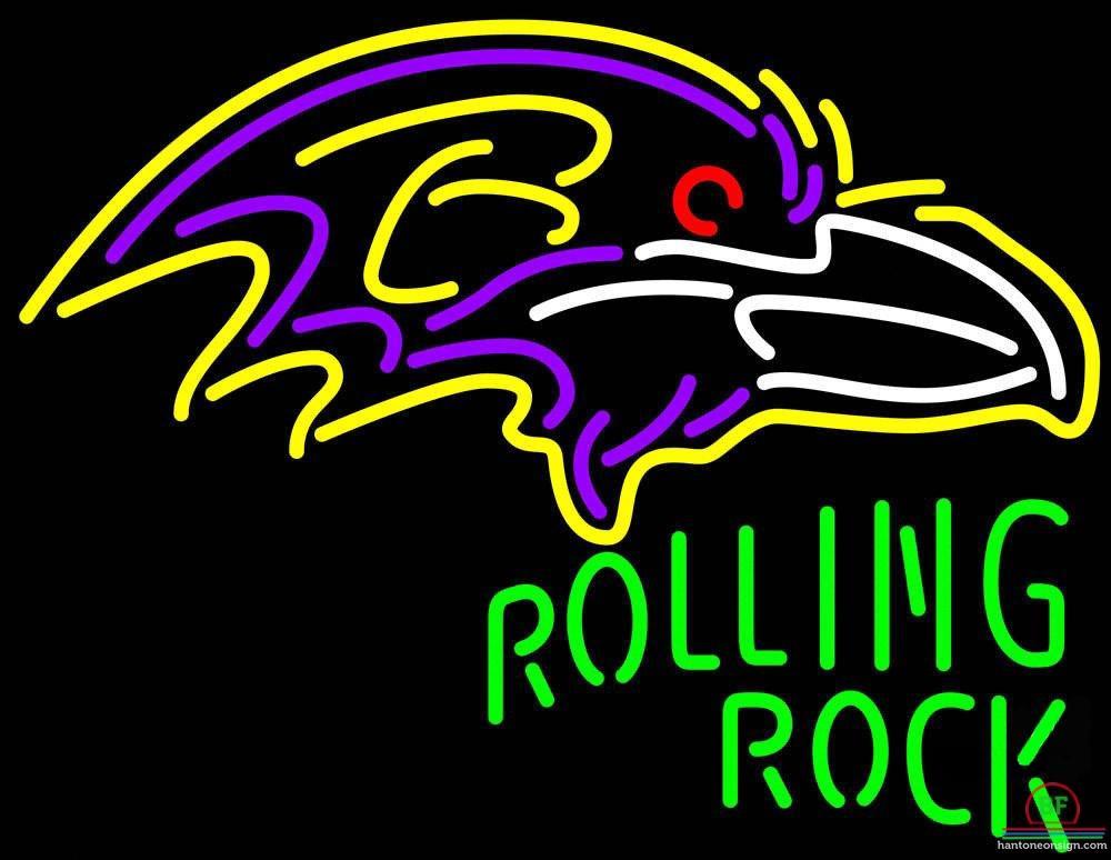 Custom Rolling Rock Baltimore Ravens Neon Sign NFL Teams Neon Light
