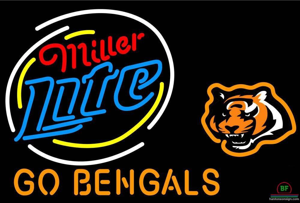 Custom Miller Lite Cincinnati Bengals Neon Sign NFL Teams Neon Light