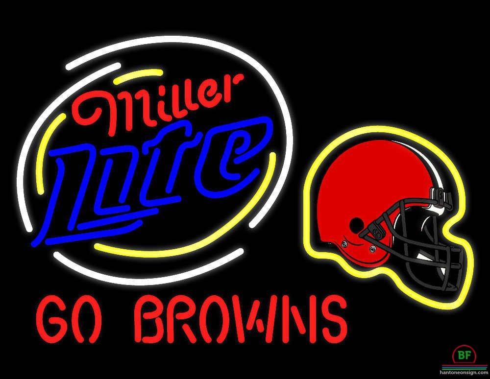 Custom Miller Lite Cleveland Browns Neon Sign NFL Teams Neon Light