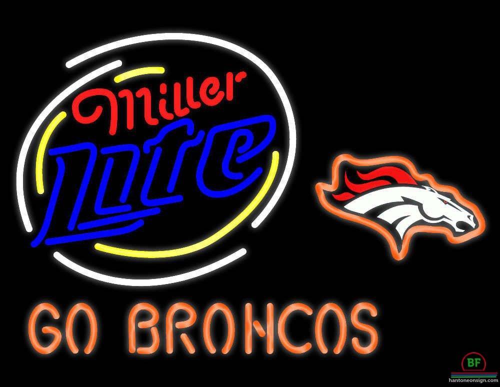 Custom Miller Lite Denver Broncos Neon Sign NFL Teams Neon Light
