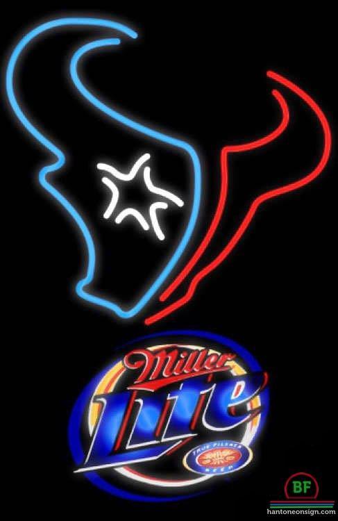 Custom Miller Lite Houston Texans Neon Sign NFL Teams Neon Light