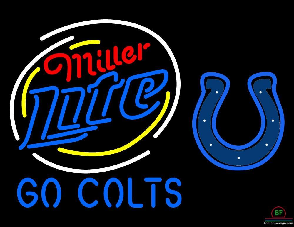 Custom Miller Lite Indianapolis Colts Go Colts Neon Sign NFL Teams Neon Light