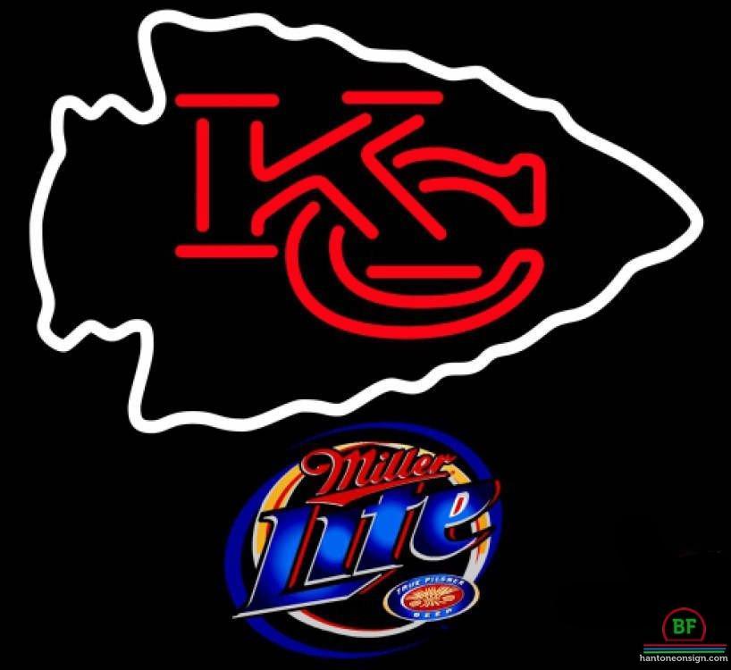 Custom Miller Lite Kansas City Chiefs Neon Sign NFL Teams Neon Light
