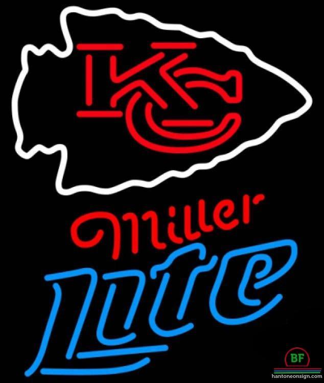 Custom Miller Lite Kansas City Chiefs Neon Sign NFL Teams Neon Light